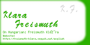 klara freismuth business card